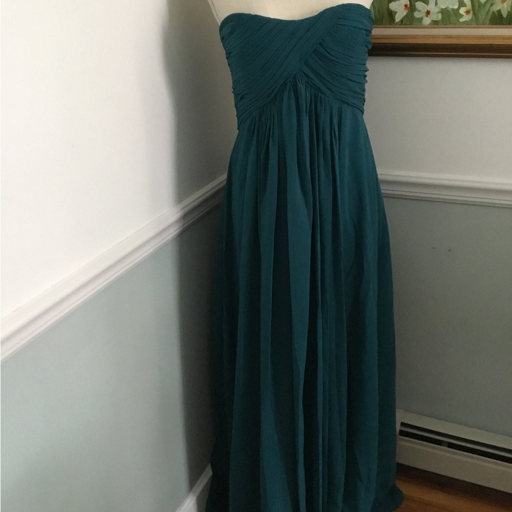Elegant Teal Strapless Dress
